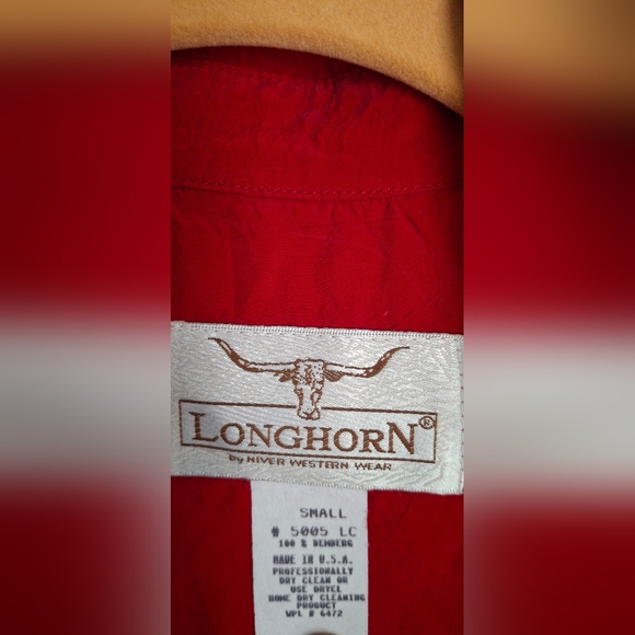 Longhorn by nivel western wear usa vintage red beaded top blouse shirt small - Picture 2 of 16